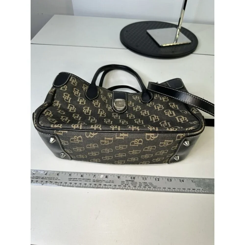 Dooney & Bourke Vintage Monogram Shoulder Bag Black & Gray - Picture 10 of 12